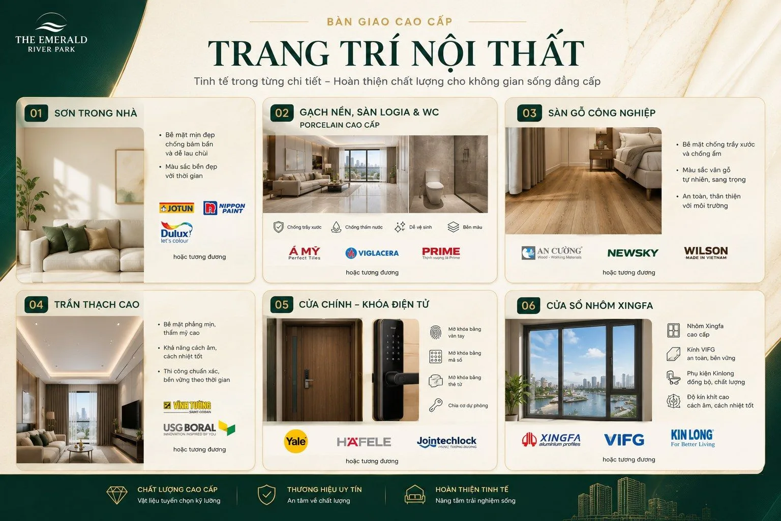 Tiêu chuẩn bàn giao - Trang trí nội thất