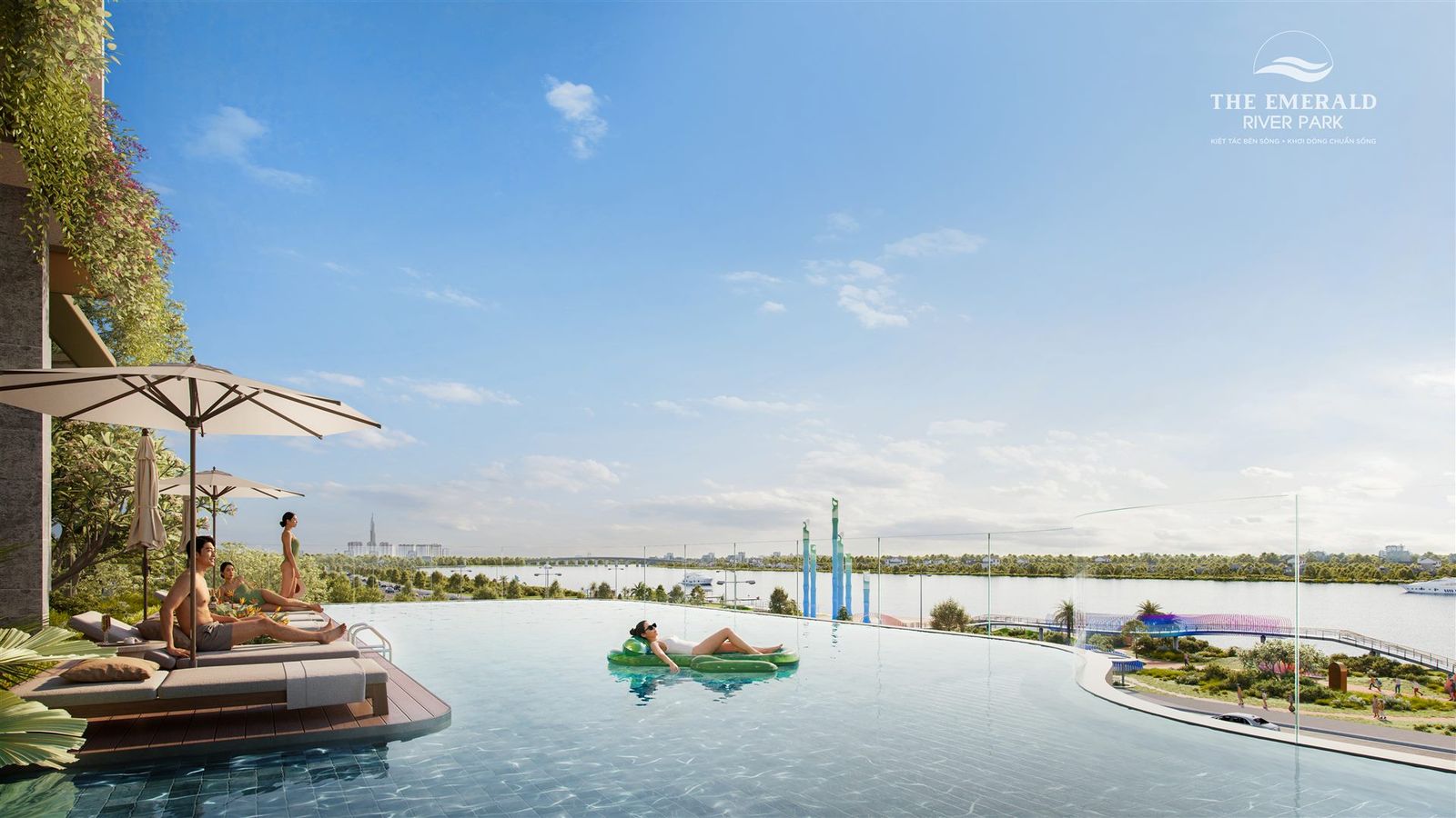 The Lagoon — hồ bơi vô cực view sông